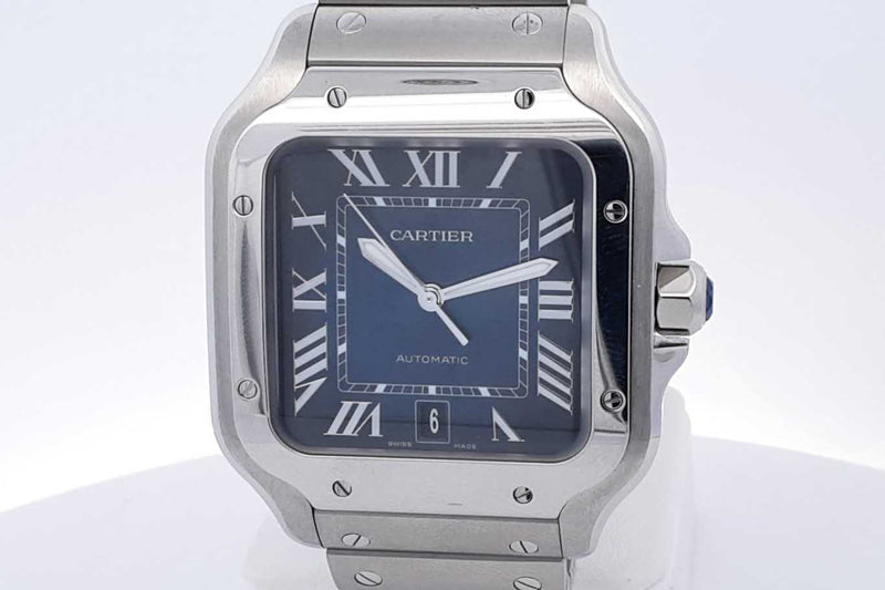 Cartier Santos Automatic Blue Dial 38mm Stainless Steel Watch Eb0824rrxzsa