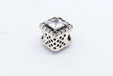 Pandora Sterling Silver Square Sparkle Halo Charm 2.5 Grams Eb0924rdu