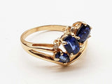 Trio Sapphires 14k Yellow Gold 4.1g Ring 7.5 Do0326wxzde