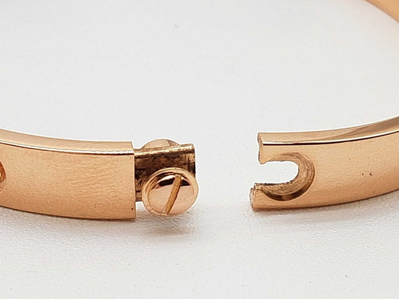 Cartier Love Diamond 18k Rose Gold 31.3g Bangle Bracelet Size 17 Do0725cxzxde