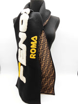 Fendi Roma Black Wool Blend Scarf Do1025oxzde