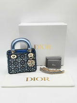 Christian Dior Mini Lady Dior Celestial Blue Lambskin & Beaded Bag Fw1224prxzdu