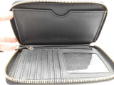 Michael Kors Crossgrain Zip Around Wallet Wristlet Black Aa0726lrsa