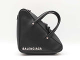 Balenciaga Extra Small Triangle Duffle Bag In Black Leather Fw0926ocrdu