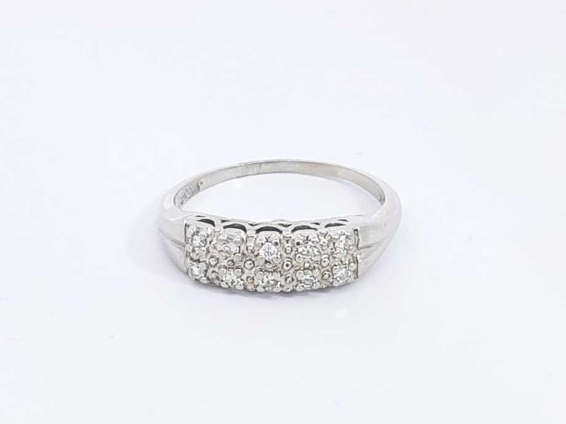 Approx. 0.2ctw Diamond Ring In 14k White Gold 3.2 Grams Size 9.5 Ebeb1124lexsa