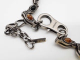 Versace Ellittica Black Brown Glass Brass Chain Necklace 19 In Do0626wxzde