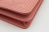 Chanel Pink Quilted Caviar Boy Wallet On Chain Eb1026lsxzde