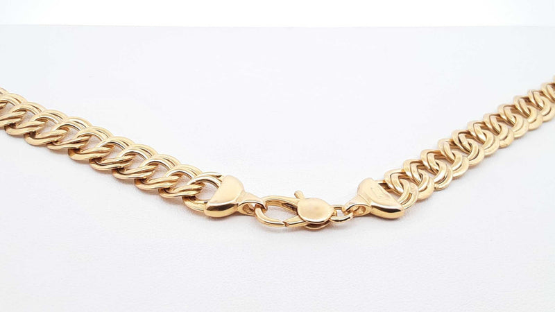 14k Yellow Gold Double Curb Link Necklace 16.4 Grams 17 Inch Fw0625pzxdu