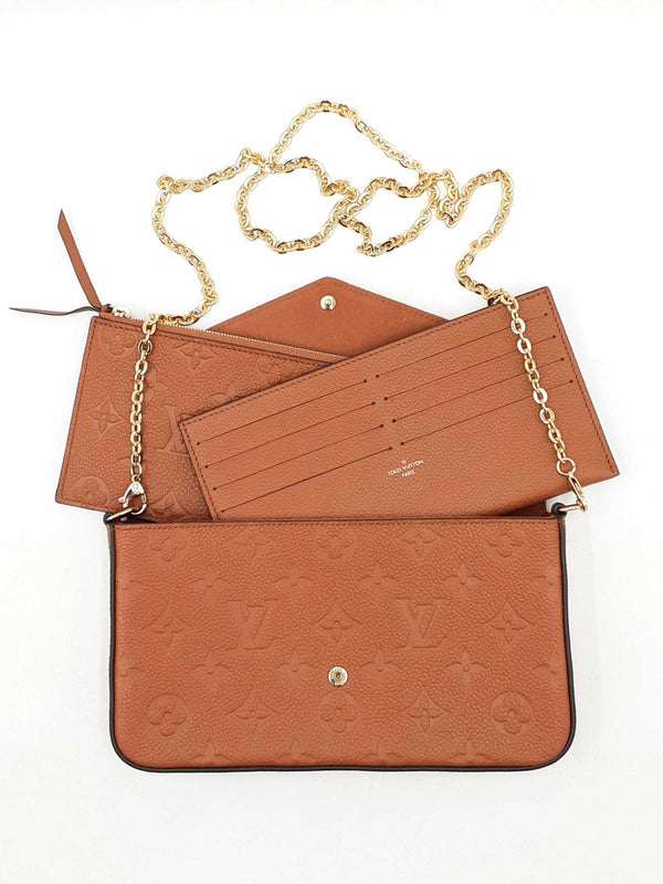 Louis Vuitton Pochette Félicie In Brown Monogram Empreinte Leather Fw1125pzxdu