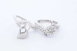 1.71cttw Diamond Wedding Set In 14k White Gold 9.9 Grams Size 6 Eb0826sxzde