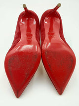 Christian Louboutin Victorina Red Suede Heels Size Eu 35.5 Eb1224lxzdu