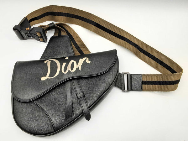 Christian Dior Saddle Black Grained Leather Crossbody Bag Do1024lixzde