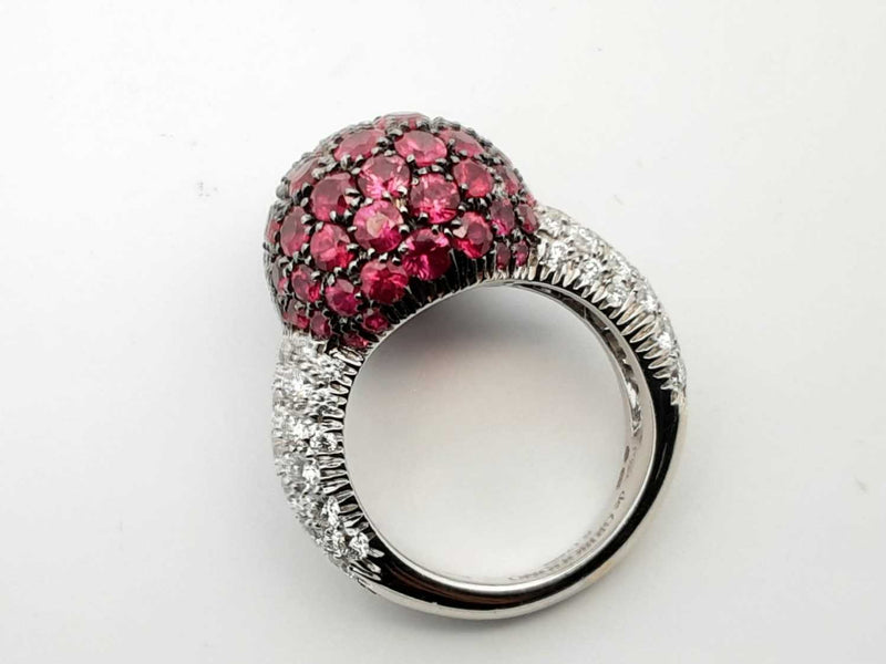 De Grisogono Love On The Rocks 18k White Gold Ruby Ring Size 6.25 Lh1223ixzxde