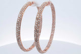 4.5cttw Diamond Inside Out Hoop Earrings 18k Rose Gold 19.5 Grams Eb0426orxzdu