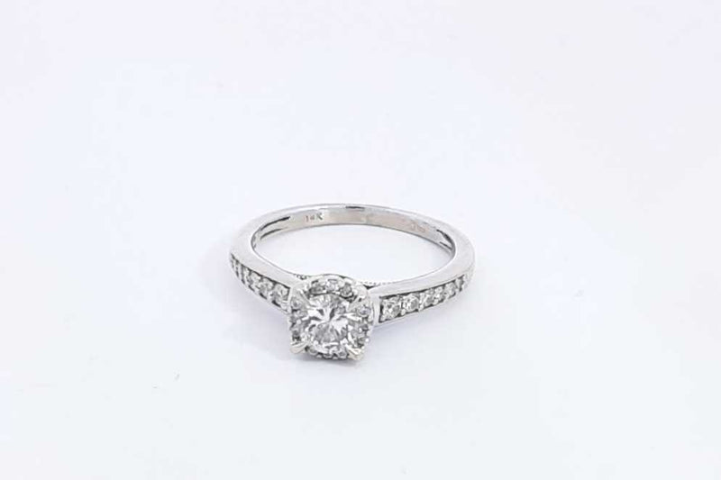 Approx. 0.5ctw Diamond Ring In 14k White Gold 3 Grams Size 5.5 Eb1124oxzsa