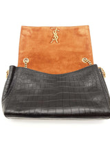 Saint Laurent Reversible Kate Croc Embossed Leather Shoulder Bag Sd1025llzxde