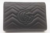 Gucci Black Chevron Quilted Matelasse Marmont Chain Wallet Eb0526orxsa