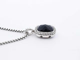 David Yurman Sterling Silver Onyx & Diamond Albion Necklace 17 Inch Fw0525lxzdu