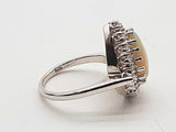 Sythentic White Opal 14k White Gold 4.8g Ring Size 5.5 Do0826prxde