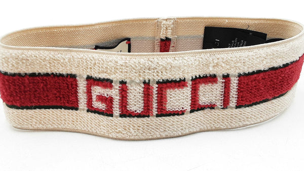 Gucci Web Terry Elastic Headband Size M 57 Eb1025rxdu