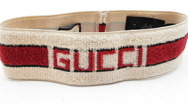 Gucci Web Terry Elastic Headband Size M 57 Eb1025rxdu