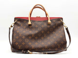 Louis Vuitton Pallas Mm Brown Monogram Cerise Red Handbag Sd0825pzxsa