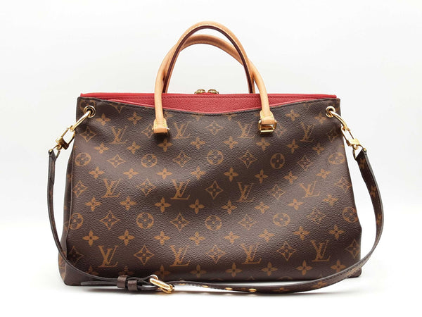 Louis Vuitton Pallas Mm Brown Monogram Cerise Red Handbag Sd0825pzxsa