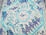 Hermes Ecole Portugaise D'art Equestre Blue Silk Scarf Do0625loxde