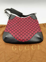 Gucci 272386 Red Gg Canvas Hobo Shoulder Bag Do0724lrxde