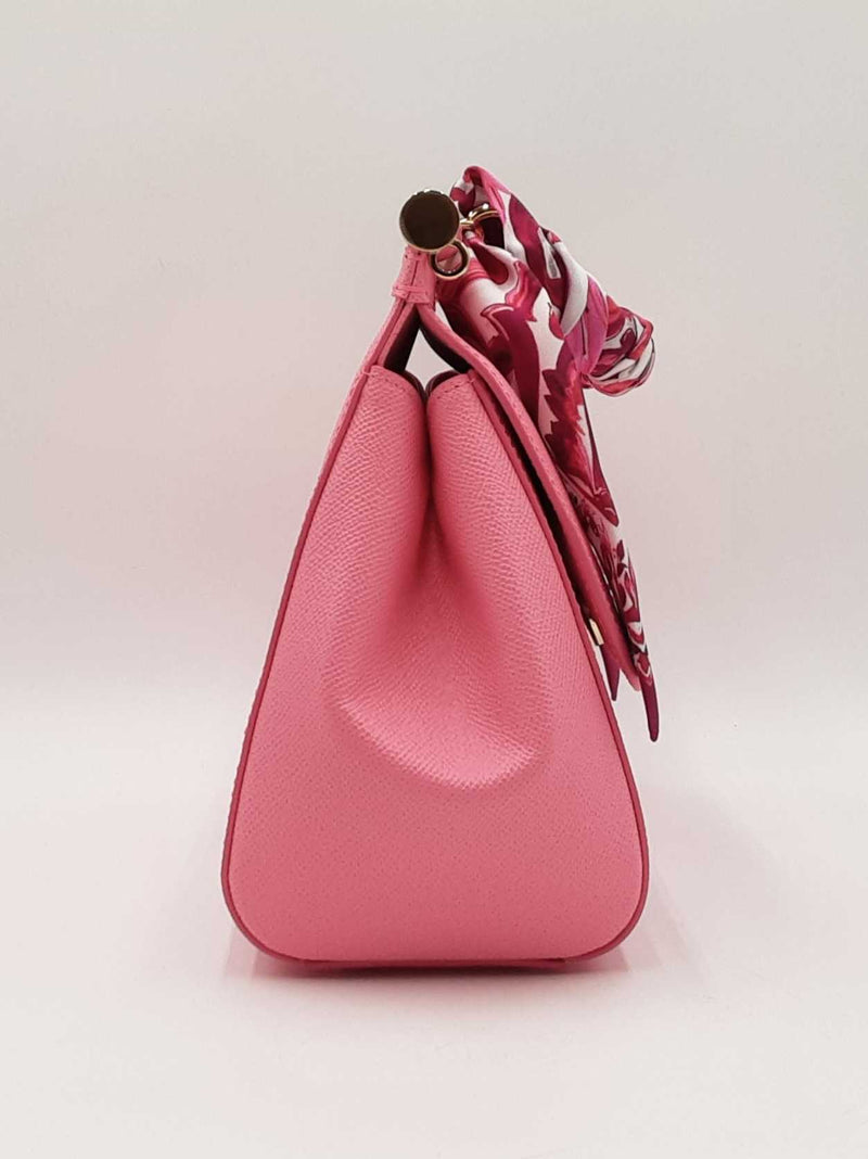 Dolce & Gabbana Medium Sicily Pink Calfskin Handbag Fw0325rxzdu