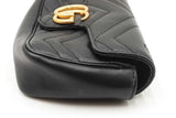 Gucci Mini Marmont Chevron Quilted Matelasse Black Leather Crossbody Eb0826wrxdu