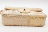 Chanel White & Beige Cnavas Tweed Patchwork Shoulder Bag Eb0326prrxde