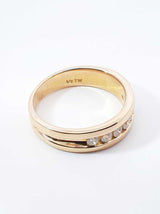 0.50 Cttw Diamond & 10k Yellow Gold Wedding Band 5.1 Grams Size 8.25 Fw0426pozdu