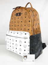 Mcm Monogram Stark Tricolor Monogram Visetos Coated Canvas Backpack Sd0925ocrde