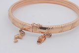 18k Yellow Gold Bangle Bracelet With Charms 14.4 Grams Eb0226crxsa