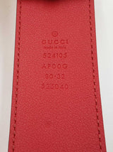 Gucci Torchon Double G 40mm Belt In Hibiscus Red Leather Size 80|32 Fw0326crdu