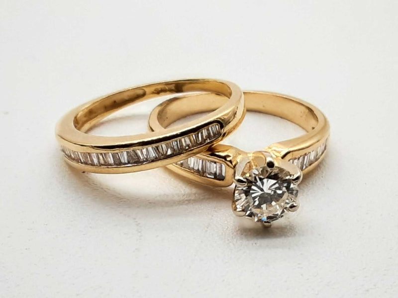 14k Yellow Gold Diamond Raised Solitaire Ring Set Size 4.25 Dorrxde 144020013903