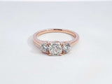 1.14 Cttw Diamond 14k Rose Gold Three-stone Ring W/cert 3.2g Sz 6.5 Fw0226lpxzdu