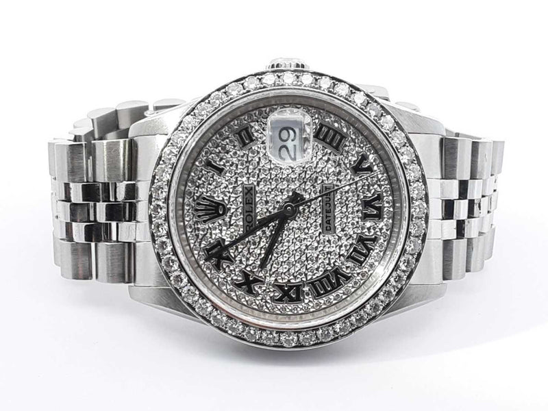 Rolex Datejust 36mm Aftermarket Diamonds Automatic Watch Sd1025izxzsa
