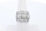 18k White Gold Lace Filigree Openwork Diamond Ring 7.9 Grams Size 7 Eb0526exzde