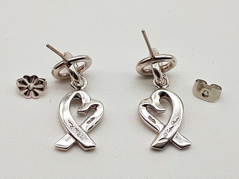 Tiffany & Co Paloma Picasso Loving Heart Silver Dangle Drop Earrings Do0424lixde
