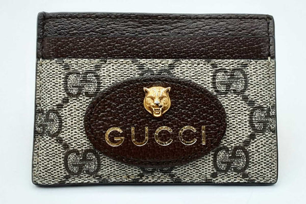 Gucci Neo Gg Supreme Canvas & Leather Card Case Wallet Eb1024crdu