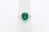 Green Gemstone & Lab Grown Diamond Ring 14k Yellow Gold 3.2g Size 7 Eb0926wxzsa