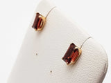 Red Garnet 10k Yellow Gold 0.8g Stud Earrings Do0726wxde