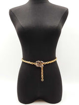 Chanel Cc Logo Silver-tone Belt Buckle & Gold-tone Chain Belt Fw0725ixzdu
