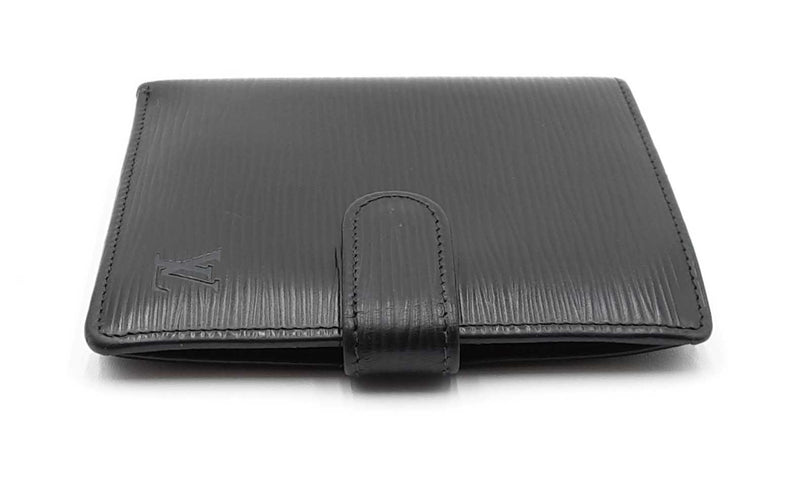 Louis Vuitton Epi Porte- Billets Black Textured Leather Compact Wallet Eblxzdu 144030003788