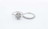 18k White Gold Diamond Engagement Ring & 14k Wedding Band Ebwxzdu 144030000843