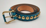 Louis Vuitton Limited Edition Blue Ostrich Skin Studded Belt Eboorsa  144010025793