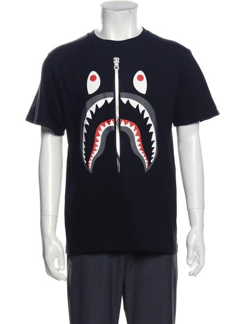 A Bathing Ape Black Shark Graphic Print T-Shirt, Size Medium (SP) 144010002627