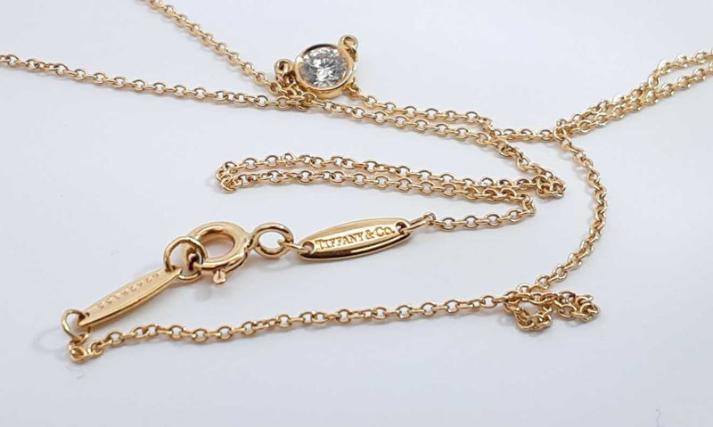 Tiffany & Co. Elsa Peretti Single Diamond Pendant 18k Yellow Gold 15 In. Ebooxdu 144030003361